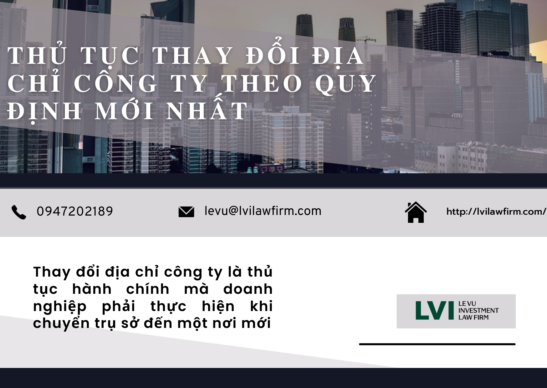 thủ tục thay đổi địa chỉ công ty theo quy định mới nhất - LVI Law Firm